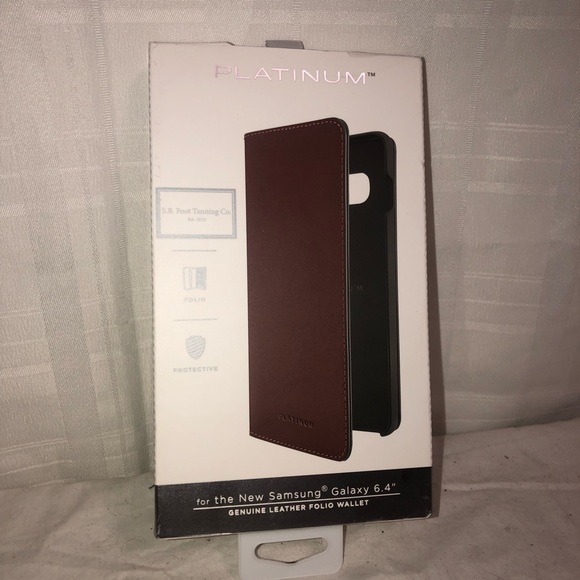 Platinum Genuine Leather Wallet Folio Phone Case - Picture 7 of 9